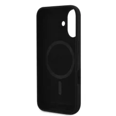   Karl Lagerfeld Liquid Silicone K&CH Heads Apple iPhone 16 Plus (6.7) MagSafe hátlapvédő tok fekete (KLHMP16MSKCHPPLK)