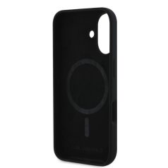   Karl Lagerfeld Liquid Silicone K&CH Heads Apple iPhone 16 Pro (6.3) MagSafe hátlapvédő tok fekete (KLHMP16LSKCHPPLK)