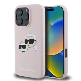   Karl Lagerfeld Liquid Silicone Double Heads Apple iPhone 16 Pro Max (6.9) MagSafe hátlapvédő tok pink (KLHMP16XSKCHPPLP)