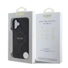 Guess PU Leather Colored Ring MagSafe Apple iPhone 16 Plus (6.7) hátlapvédő tok fekete (GUHMP16MG4GFRK)