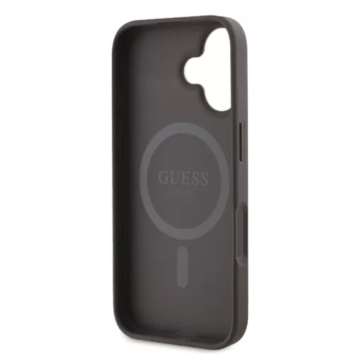 Guess PU Leather MagSafe Apple iPhone 16 Pro (6.3) hátlapvédő tok barna (GUHMP16LG4GFRW)