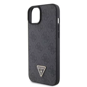  Guess Apple iPhone 16 (6.1) PU 4G Strass Triangle Metal Logo hátlapvédő tok fekete (GUHCP16SP4TDPK)