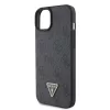 Guess Apple iPhone 16 Pro (6.3) PU 4G Strass Triangle Metal Logo hátlapvédő tok fekete (GUHCP16LP4TDPK)