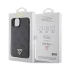 Guess Apple iPhone 16 Pro (6.3) PU 4G Strass Triangle Metal Logo hátlapvédő tok fekete (GUHCP16LP4TDPK)