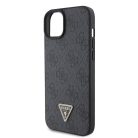 Guess Apple iPhone 16 Pro Max (6.9) PU 4G Strass Triangle Metal Logo hátlapvédő tok fekete (GUHCP16XP4TDPK)