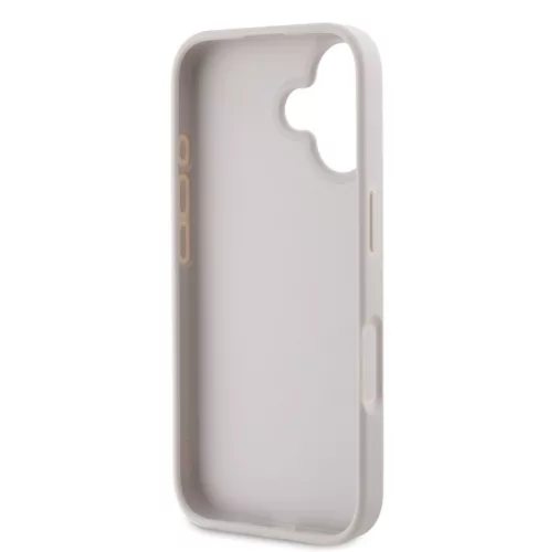 Guess Apple iPhone 16 (6.1) PU 4G Strass Triangle Metal Logo hátlapvédő tok pink (GUHCP16SP4TDPP)