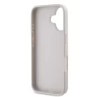 Guess Apple iPhone 16 Pro (6.3) PU 4G Strass Triangle Metal Logo hátlapvédő tok pink (GUHCP16LP4TDPP)