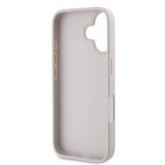   Guess Apple iPhone 16 Pro Max (6.9) PU 4G Strass Triangle Metal Logo hátlapvédő tok pink (GUHCP16X P4TDPP)