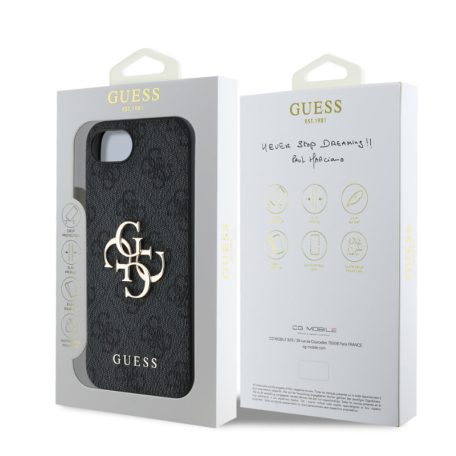 Guess PU 4G Metal Logo Apple iPhone 16 Pro Max (6.9) hátlapvédő tok szürke (GUHCP16X4GMGGR)
