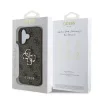 Guess Apple iPhone 16 Pro (6.3) PU 4G Metal Logo hátlapvédő tok barna (GUHCP16L4GMGBR)