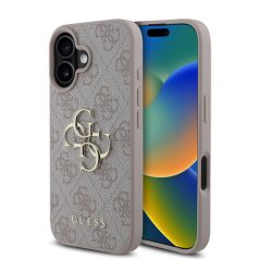   Guess Apple iPhone 16 Plus (6.7) PU 4G Metal Logo hátlapvédő tok pink (GUHCP16M4GMGPI)