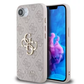   Guess PU 4G Metal Logo Apple iPhone 16 Pro (6.3) hátlapvédő tok pink (GUHCP16L4GMGPI)