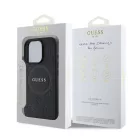 Guess Saffiano Peony Stamp Apple iPhone 16 Pro (6.3) hátlapvédő tok fekete (GUHMP16LPSAPSMEK)