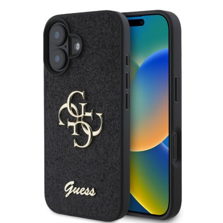 Guess PU Fixed Glitter Apple iPhone 16 Pro Max (6.9) hátlapvédő tok fekete (GUHCP16XHG4SGK)