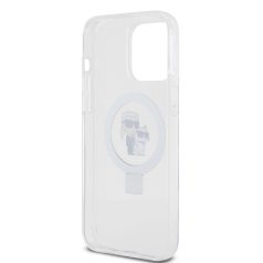   Karl Lagerfeld Ringstand Karl and Choupette MagSafe Apple iPhone 16 Pro Max (6.9) hátlapvédő tok fehér (KLHMP16XHMRSKCH)