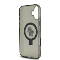   Karl Lagerfeld Ringstand Karl and Choupette MagSafe Apple iPhone 16 Pro Max (6.9) hátlapvédő tok fekete (KLHMP16XHMRSKCK)