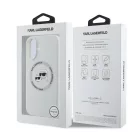 Karl Lagerfeld Liquid Silicone K&CH Heads Apple iPhone 16 Pro (6.3) MagSafe hátlapvédő tok bézs (KLHMP16LSKCHTCE)
