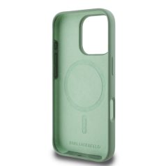   Karl Lagerfeld Liquid Silicone K&CH Apple iPhone 16 Pro Max (6.9) MagSafe hátlapvédő tok zöld (KLHMP16XSKCHTCA)