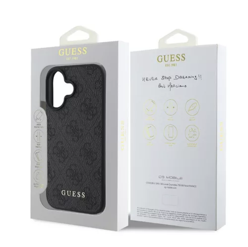 Guess 4G Charms Apple iPhone 16 Plus (6.7) hátlapvédő tok szürke (GUHCP16MGF4GCK)