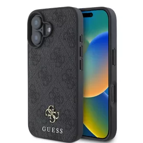   Guess PU 4G Metal Logo MagSafe Apple iPhone 16 (6.1) hátlapvédő tok szürke (GUHMP16SP4SM4MK)