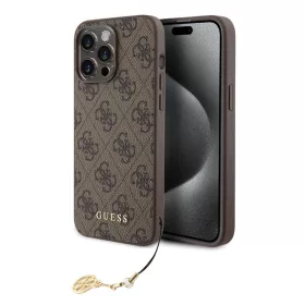   Guess Apple iPhone 15 Pro (6.1) 4G Charms Case hátlapvédő tok barna (GUHCP15LGF4GCW)