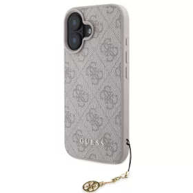   Guess Apple iPhone 16 (6.1) 4G Charm Case hátlapvédő tok pink (GUHCP16SGF4GCP)