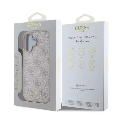 Guess Apple iPhone 16 (6.1) 4G Charm Case hátlapvédő tok pink (GUHCP16SGF4GCP)