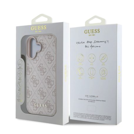 Guess Apple iPhone 16 Pro Max (6.9) 4G Charm Case hátlapvédő tok pink (GUHCP16LGF4GCP)