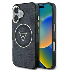   Guess Apple iPhone 16 (6.1) IML 4G MagSafe hátlapvédő tok fekete (GUHMP16SHG4PRTGK)