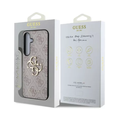 Guess Samsung S936 Galaxy S25 Plus PU 4G Metal Logo hátlapvédő tok pink (GUHCS25M4GMGPI)