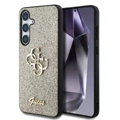   Guess PU Fixed Glitter 4G Metal Logo Samsung S936 Galaxy S25 Plus hátlapvédő tok arany (GUHCS25MHG4SGD)