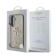   Guess PU Fixed Glitter 4G Metal Logo Samsung S936 Galaxy S25 Plus hátlapvédő tok arany (GUHCS25MHG4SGD)