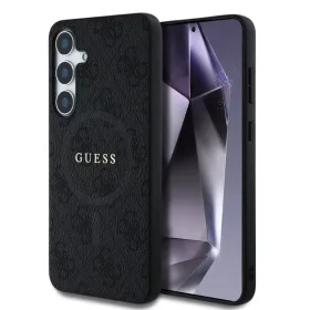   Guess PU Leather Colored Ring MagSafe Samsung S931 Galaxy S25 hátlapvédő tok fekete (GUHMS25SG4GFRK)