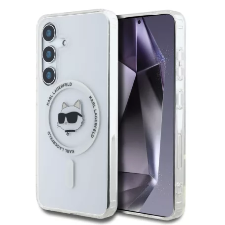 Karl Lagerfeld IML Choupette Head MagSafe Samsung S936 Galaxy S25 Plus hátlapvédő tok átlátszó (KLHMS25MHLSCHH)