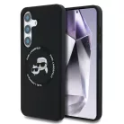 Karl Lagerfeld Liquid Silicone K&CH Heads Samsung S938 Galaxy S25 Ultra MagSafe hátlapvédő tok fekete (KLHMS25LSKCHTCK)