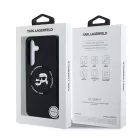 Karl Lagerfeld Liquid Silicone K&CH Heads Samsung S938 Galaxy S25 Ultra MagSafe hátlapvédő tok fekete (KLHMS25LSKCHTCK)