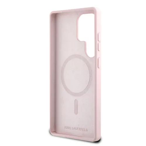 Karl Lagerfeld Liquid Silicone K&CH Heads Samsung S931 Galaxy S25 MagSafe hátlapvédő tok pink (KLHMS25SSKCHTCP)