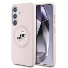   Karl Lagerfeld IML K&CH Heads MagSafe Samsung S936 Galaxy S25 Plus hátlapvédő tok pink (KLHMS25MSKCHTCP)