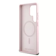   Karl Lagerfeld Liquid Silicone K&CH Heads Samsung S938 Galaxy S25 Ultra MagSafe hátlapvédő tok pink (KLHMS25LSKCHTCP)
