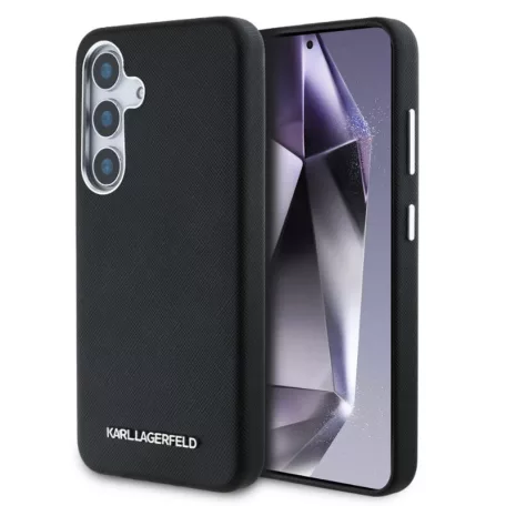 Karl Lagerfeld PU Saffiano Metal Logo and Frame Samsung S931 Galaxy S25 hátlapvédő tok átlátszó (KLHMS25SPSAFWMCK)