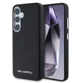   Karl Lagerfeld PU Saffiano Metal Logo and Frame Samsung S936 Galaxy S25 Plus hátlapvédő tok átlátszó (KLHMS25MPSAFWMCK)
