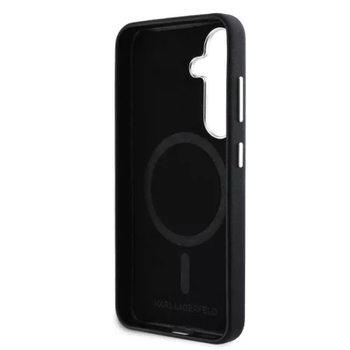 Karl Lagerfeld PU Saffiano Metal Logo and Frame Samsung S938 Galaxy S25 Ultra hátlapvédő tok átlátszó (KLHMS25LPSAFWMCK)