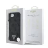 Guess Apple iPhone 16e (6.1) PU 4G Strass Triangle Metal Logo Magsafe hátlapvédő tok fekete (GUHMPSE4P4TDPK)