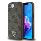 Guess Apple iPhone 16e / 17e (6.1) PU 4G Strass Triangle Metal Logo Magsafe hátlapvédő tok barna (GUHMPSE4P4TDPW)