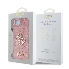   Guess PU Fixed Glitter 4G Metal Logo Apple iPhone 16e / 17e (6.1) hátlapvédő tok pink (GUHCPSE4HG4SGP)