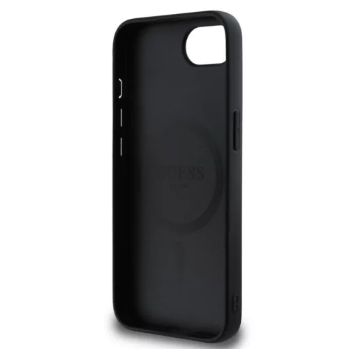 Guess PU Grained Classic Logo Apple iPhone 16e (6.1) hátlapvédő tok fekete (GUHMPSE4PGHSMMK)