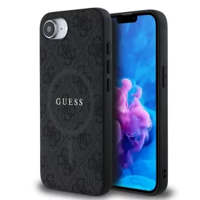   Guess PU Leather Colored Ring MagSafe Apple iPhone 16e (6.1) hátlapvédő tok fekete (GUHMPSE4G4GFRK)