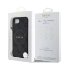 Guess PU Leather Colored Ring MagSafe Apple iPhone 16e / 17e (6.1) hátlapvédő tok fekete (GUHMPSE4G4GFRK)