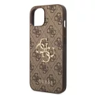 Guess Apple iPhone 16e / 17e (6.1) PU 4G Metal Logo hátlapvédő tok barna (GUHCPSE44GMGBR)