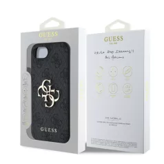   Guess PU 4G Metal Logo Apple iPhone 16e / 17e (6.1) hátlapvédő tok szürke (GUHCPSE44GMGGR)